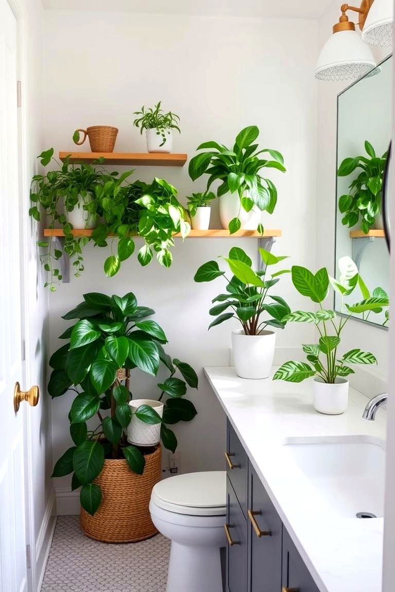 Greenery and Indoor Plants - 24 Modern Farmhouse Bathroom Ideas