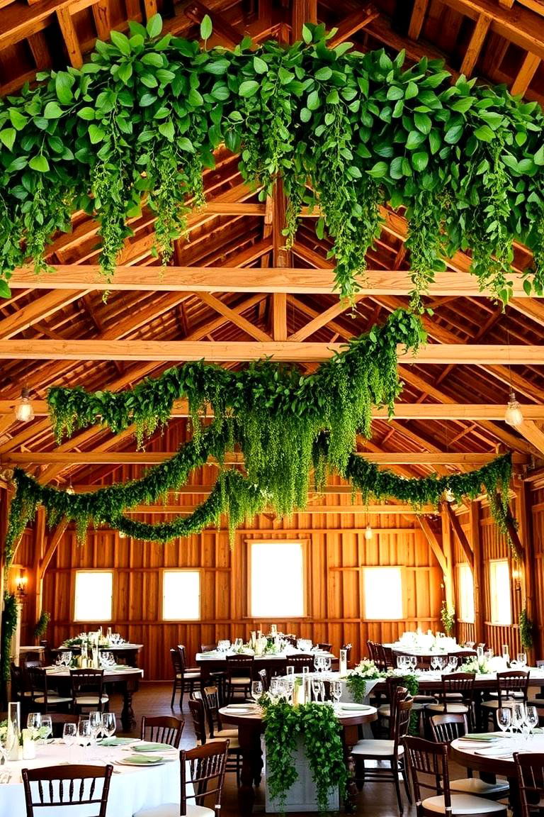 Greenery and Ivy Garlands - 24 Barn Wedding Ideas