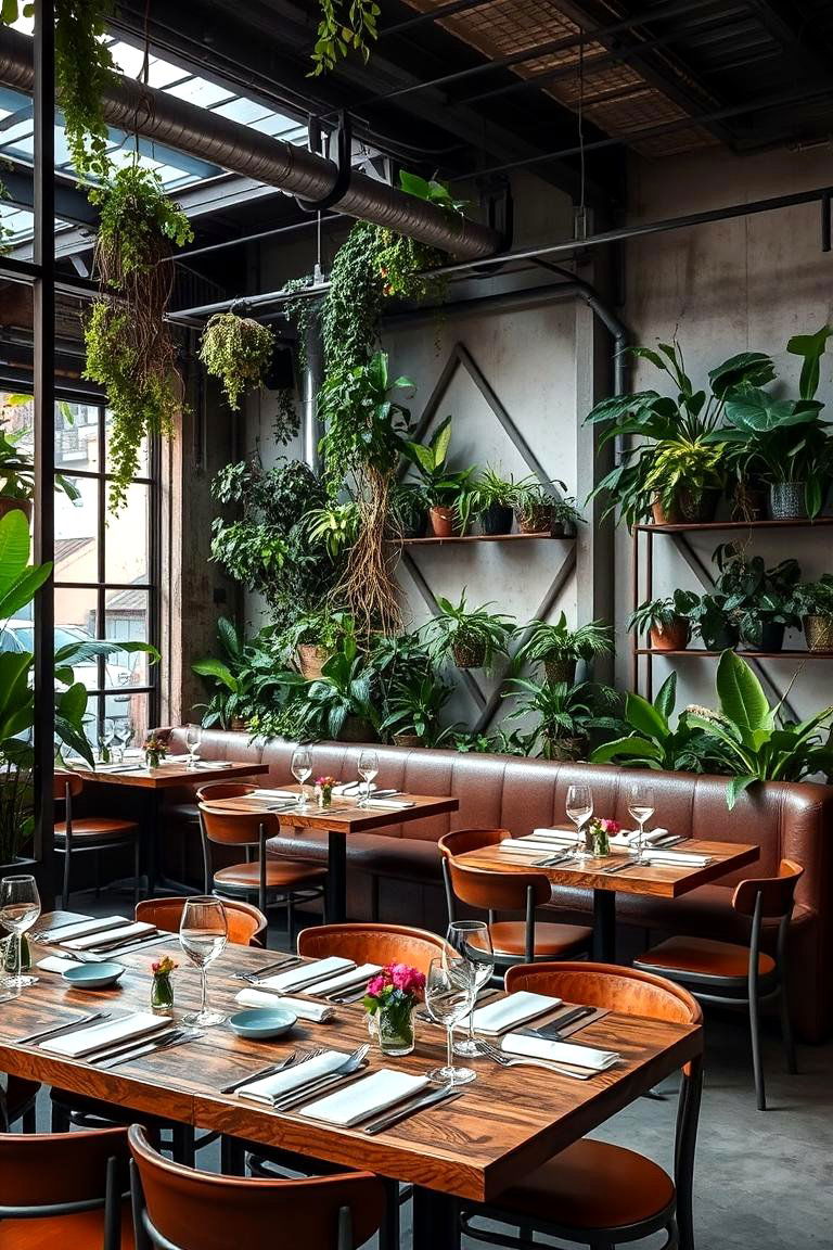 Greenery in Industrial Space - 24 Industrial Dining Room Ideas