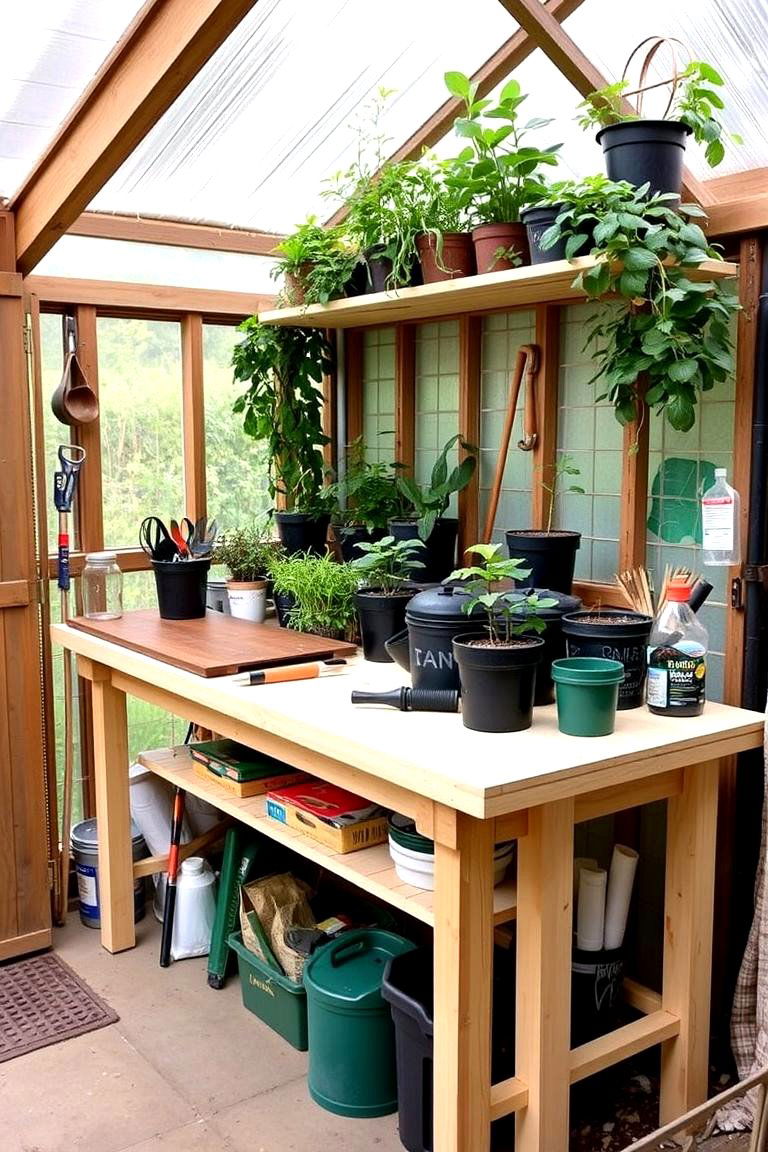 Greenhouse Staging Tables - 24 Greenhouse Shelving Ideas