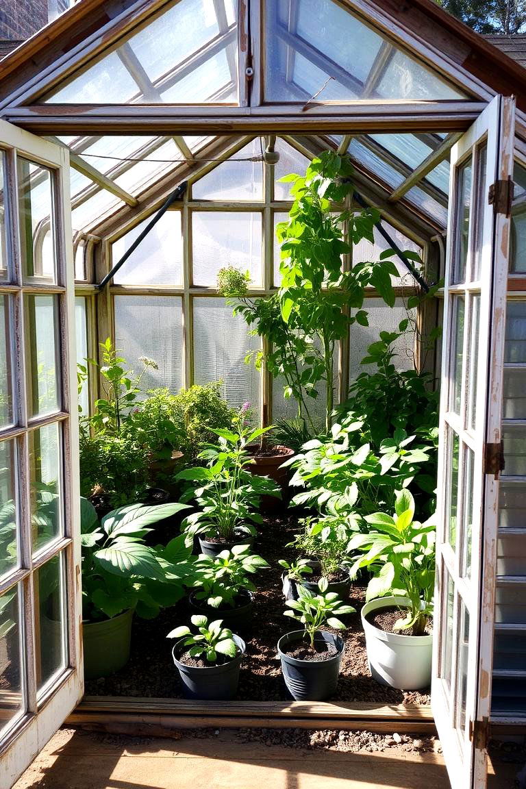 Greenhouse from Old Windows - 24 Backyard Ideas on a Budget