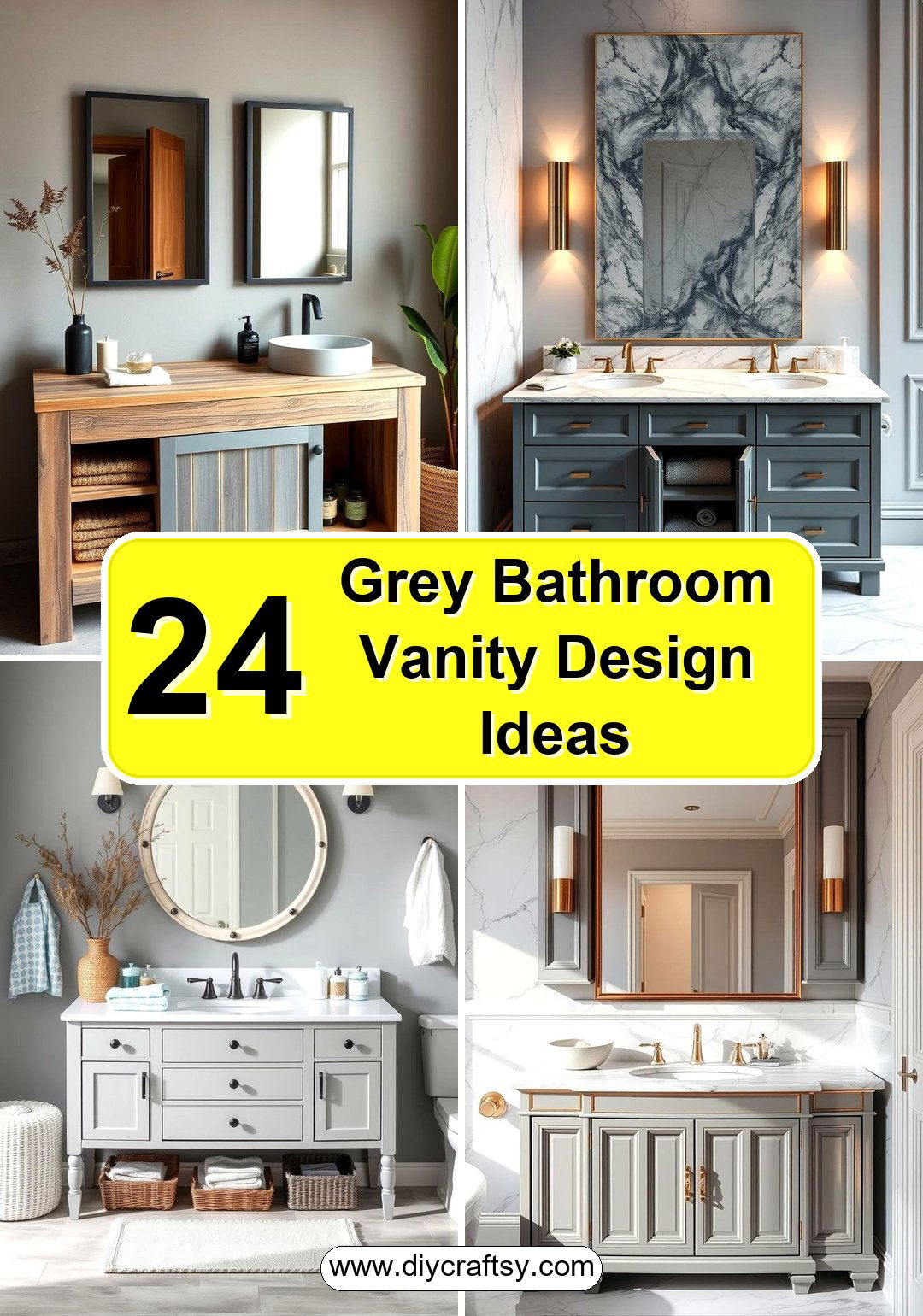 Grey Bathroom Vanity Design Ideas