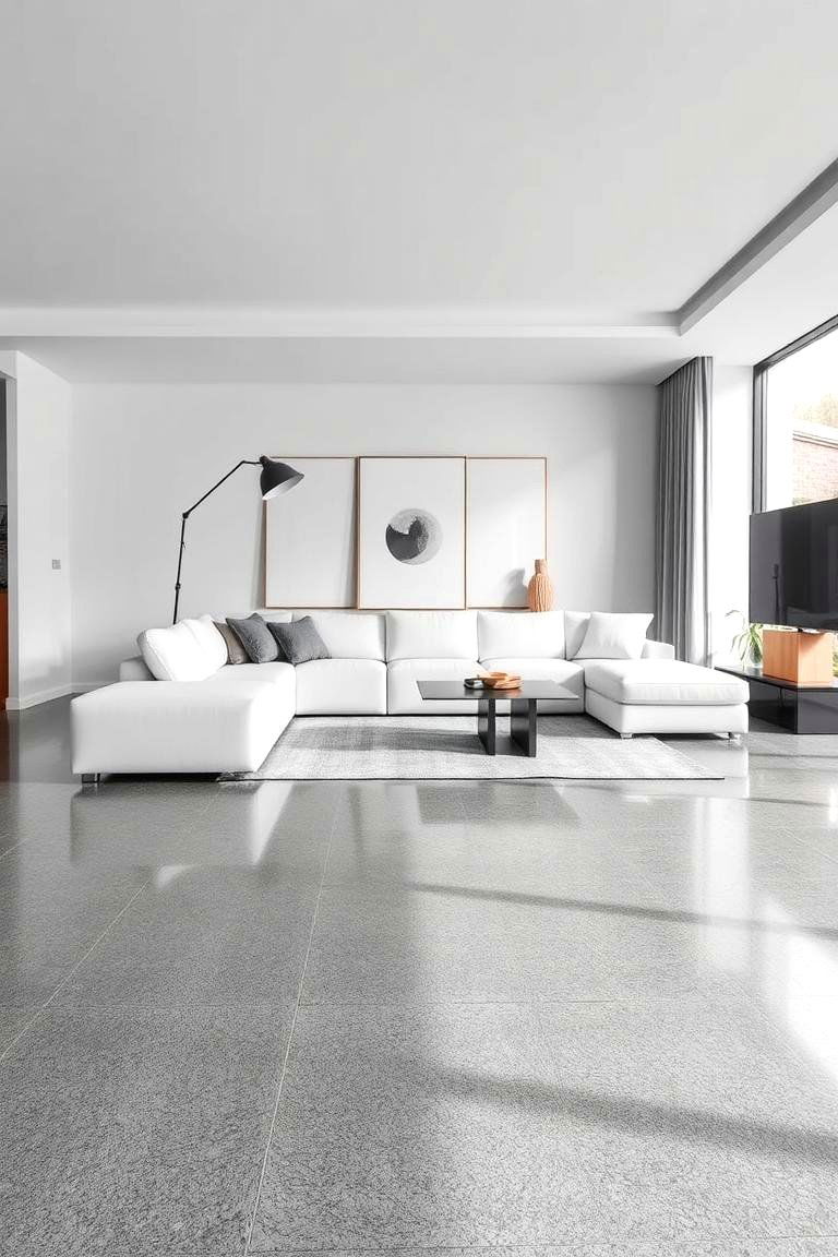 Grey Epoxy Flooring for a Seamless and Durable Surface - 24 grey flooring living room ideas