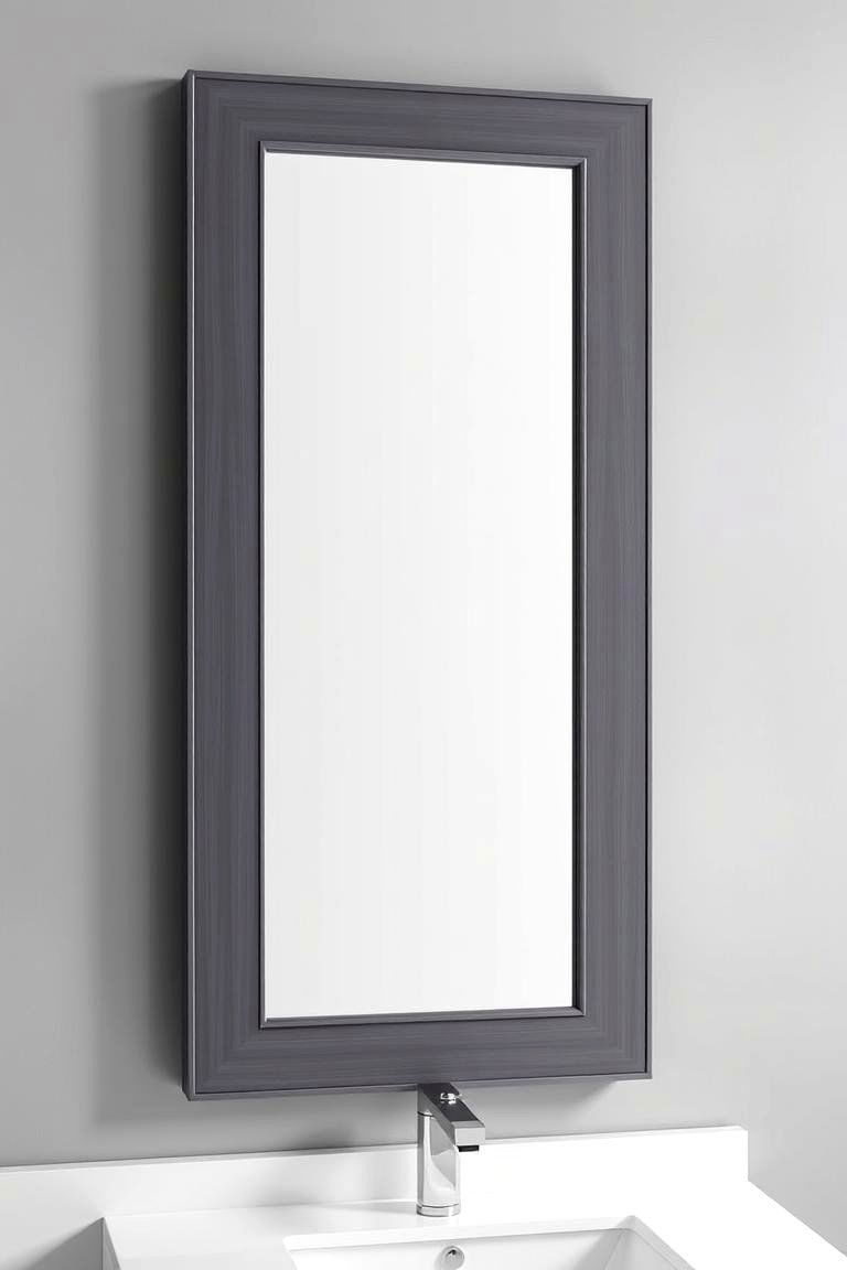 Grey Framed Mirror - 24 Grey Bathroom Ideas