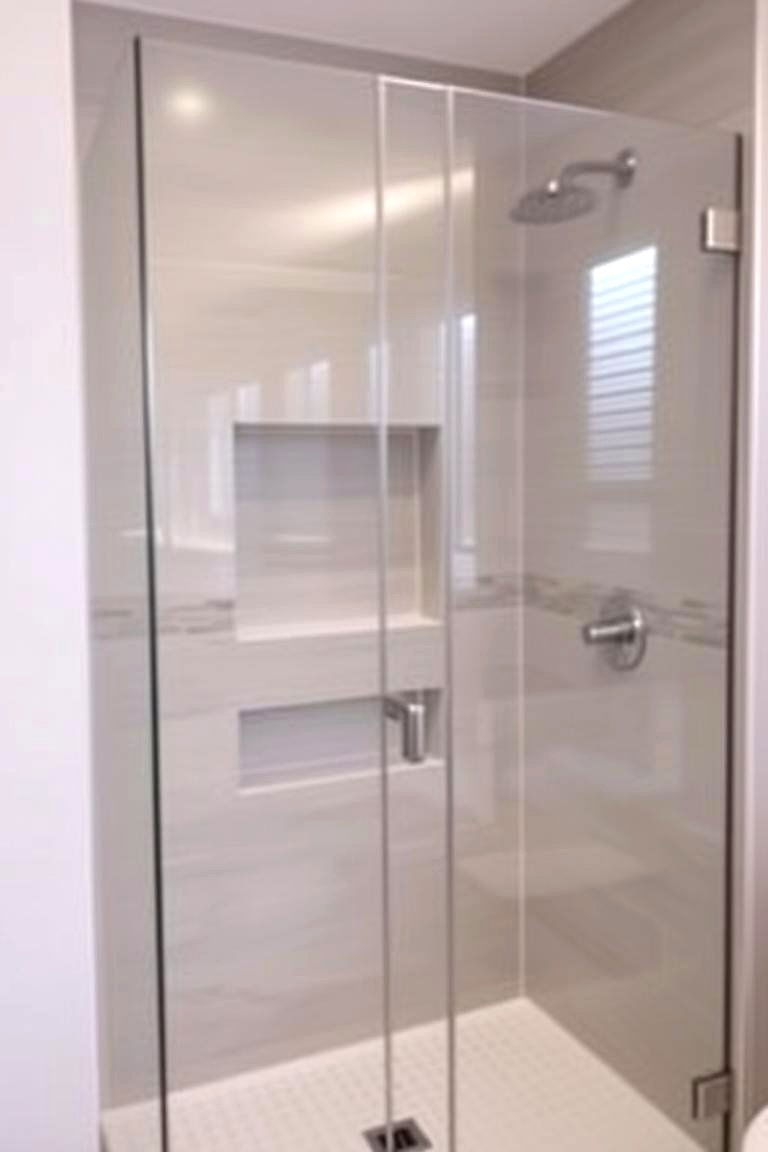 Grey Frameless Shower Door - 24 Grey Bathroom Ideas