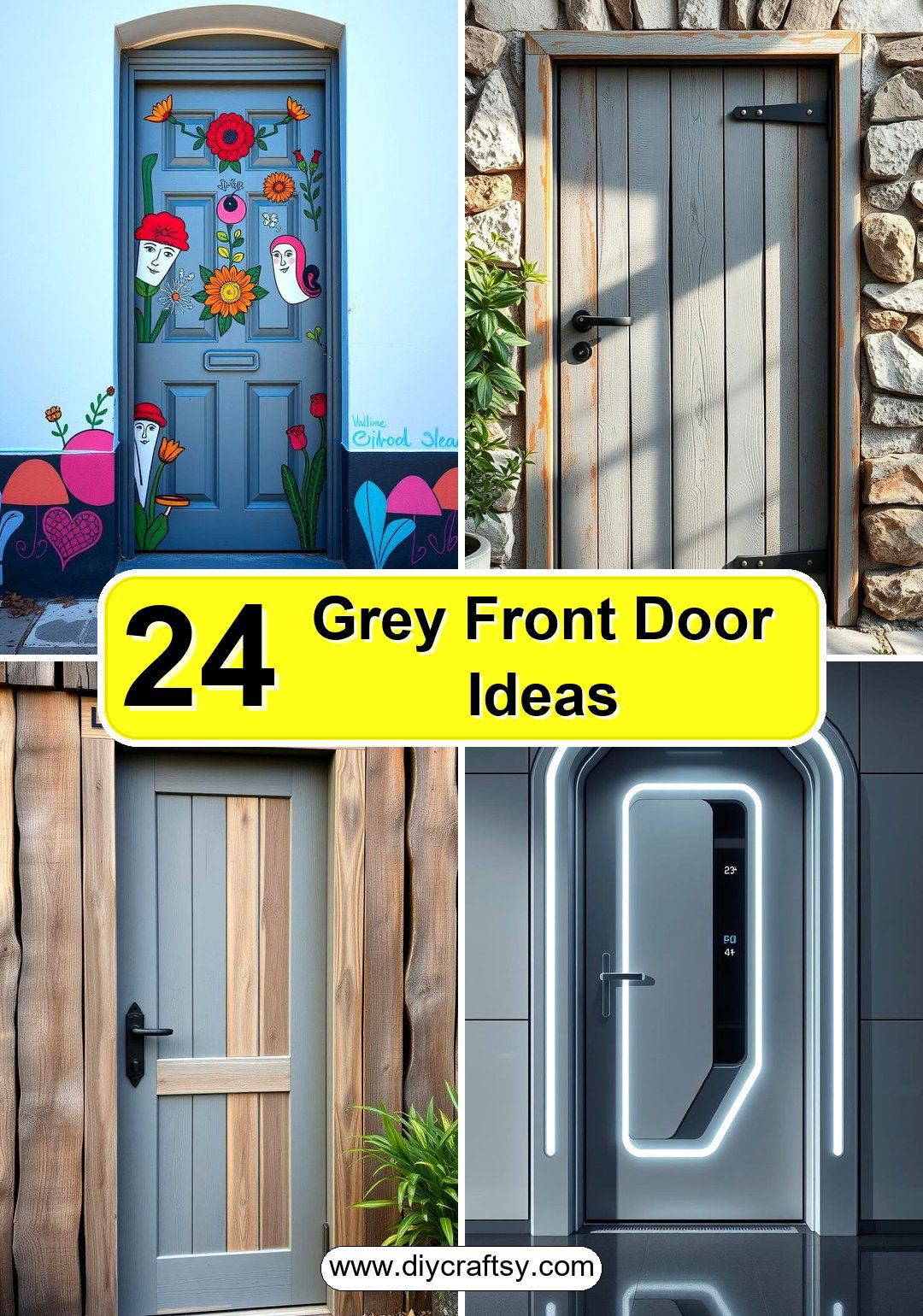 Grey Front Door Ideas