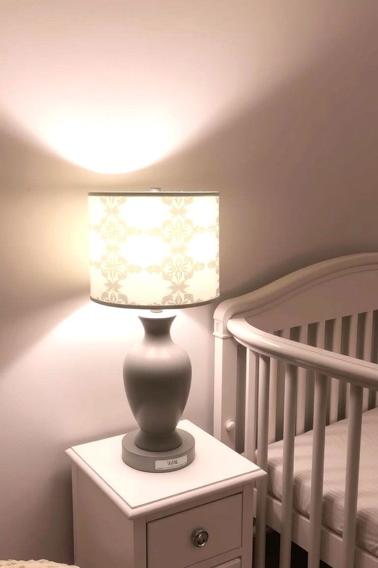 Grey Lamp with a Unique Lampshade - 24 Grey Nursery Ideas
