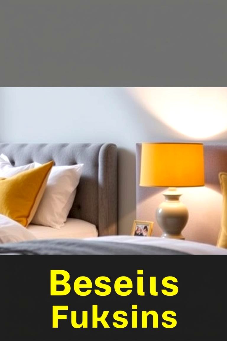 Grey Lamps with Yellow Lampshades - 24 Yellow and Grey Bedroom Ideas