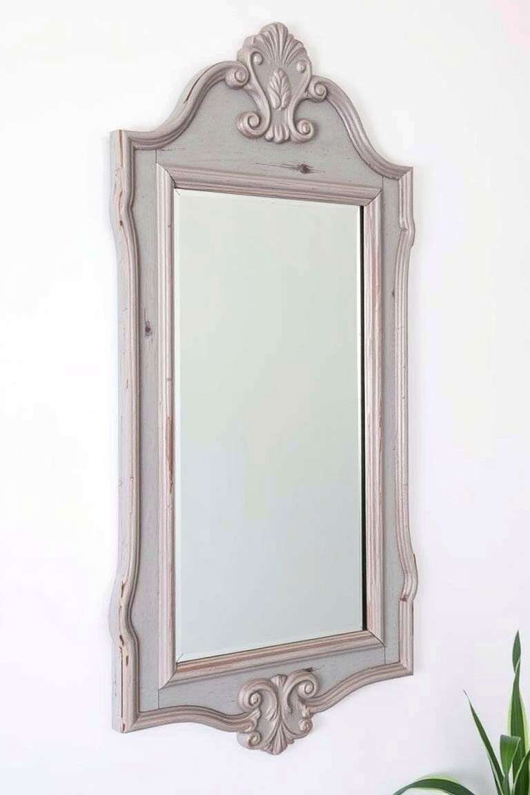 Grey Mirror Frame with Navy Blue Accents - 24 Navy Blue and Grey Bedroom Ideas