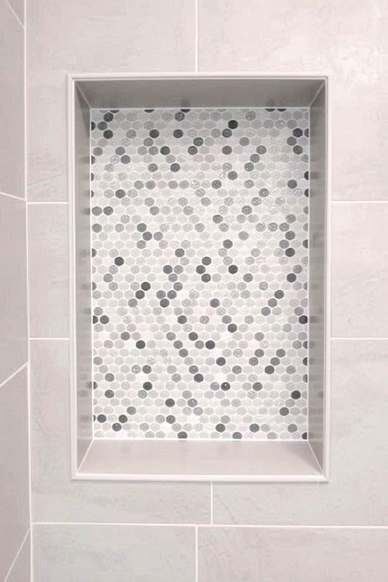 Grey Mosaic Tiles as an Accent - 24 Grey Bathroom Ideas