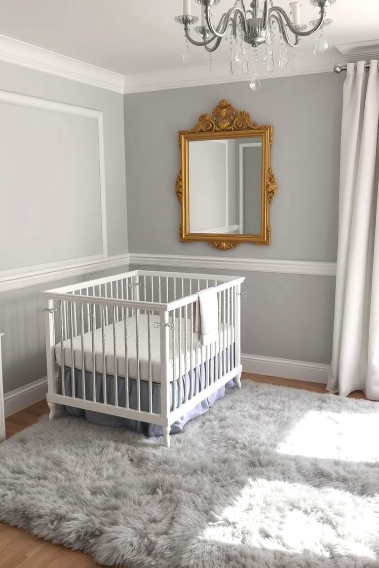 Grey Nursery with Metallic Accents - 24 Grey Nursery Ideas