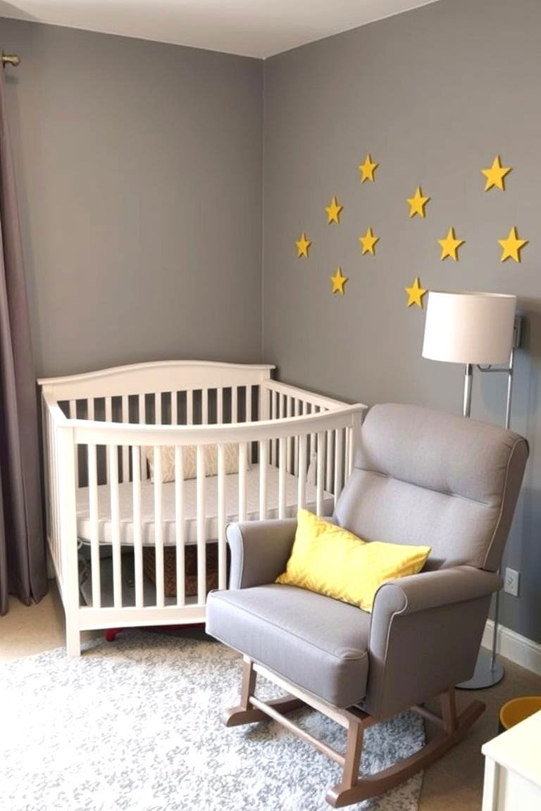 Grey Nursery with Pops of Yellow - 24 Grey Nursery Ideas