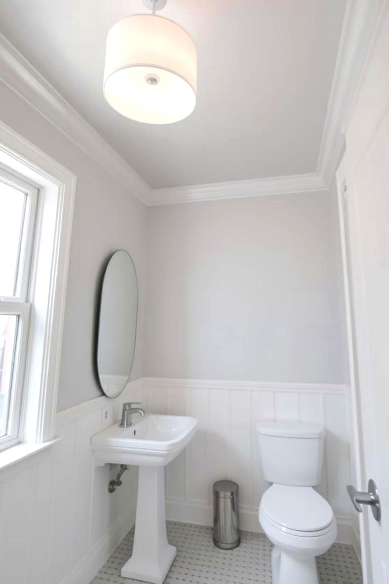 Grey Painted Ceiling - 24 Grey Bathroom Ideas