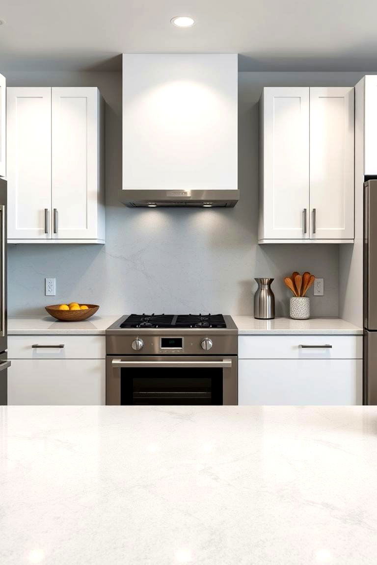 Grey Quartz Countertops - 24 Grey and White Kitchen Ideas