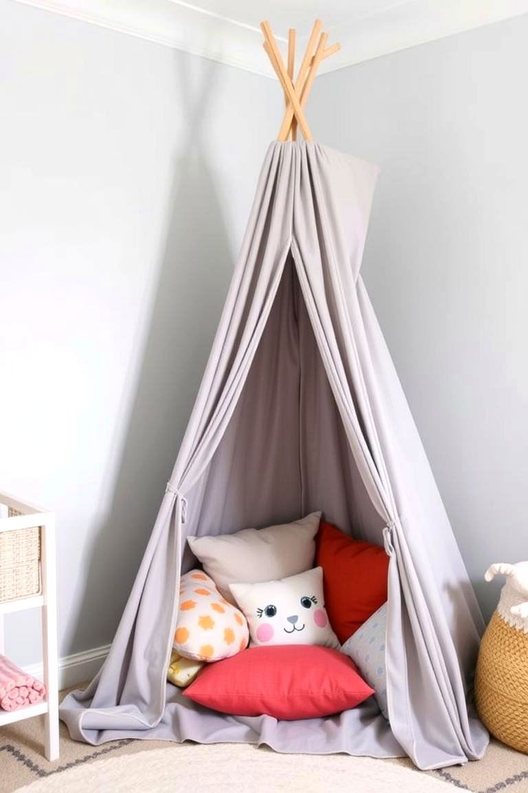Grey Teepee or Play Tent - 24 Grey Nursery Ideas