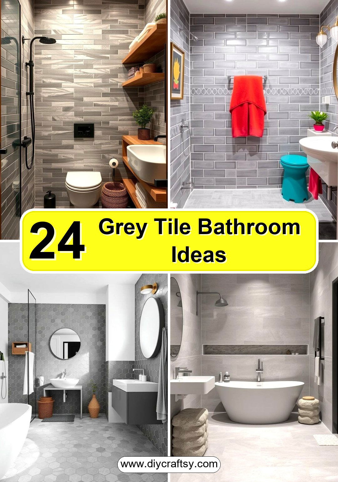 Grey Tile Bathroom Ideas