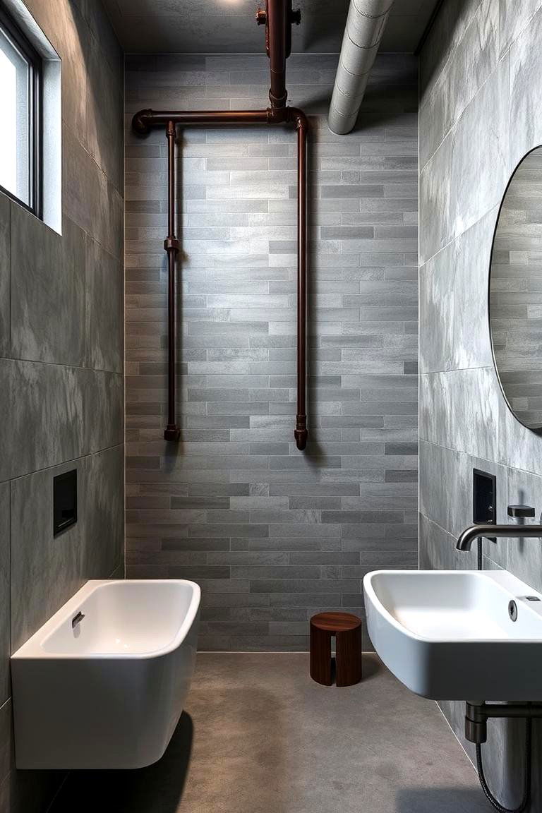 Grey Tiles for an Industrial Style Bathroom - 24 Grey Tile Bathroom Ideas