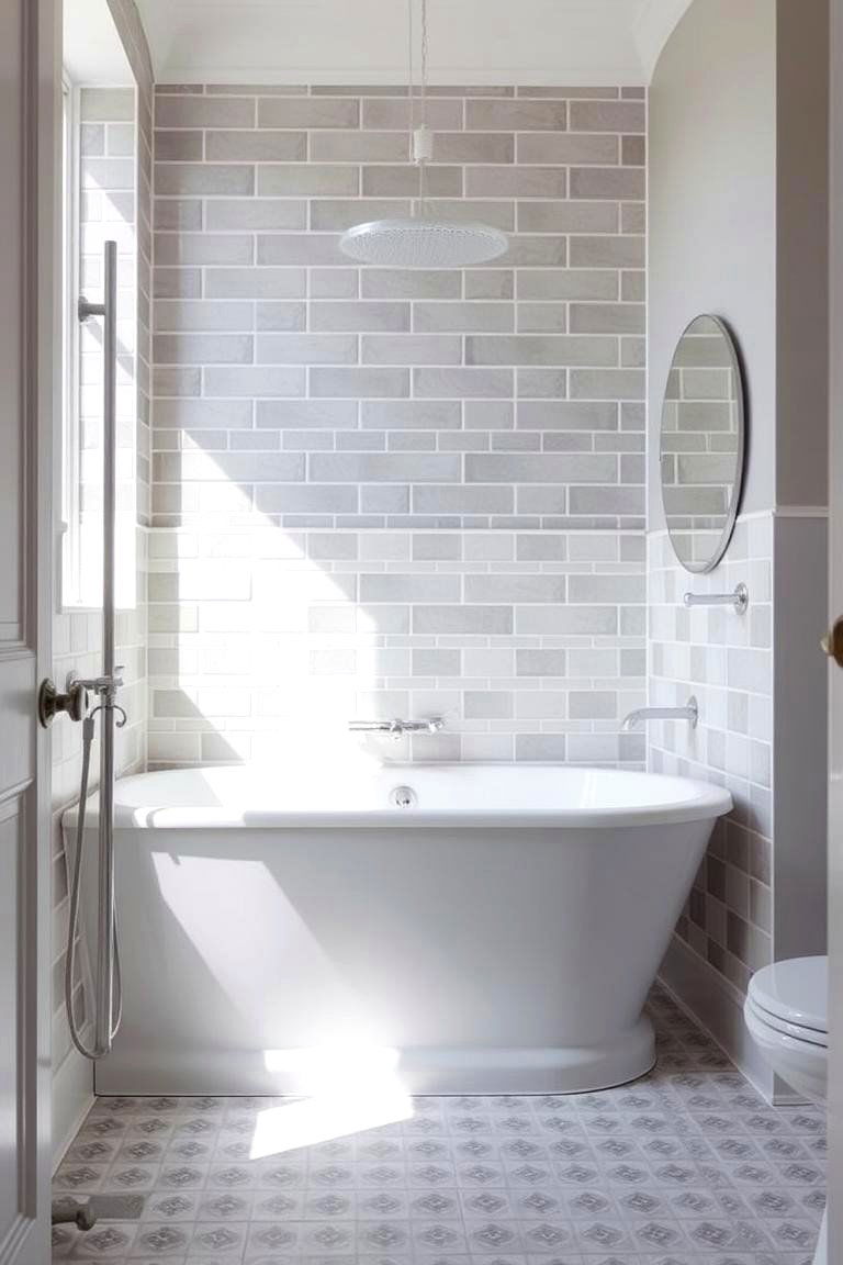 Grey Tiles with White Grout for a Clean and Crisp Look - 24 Grey Tile Bathroom Ideas