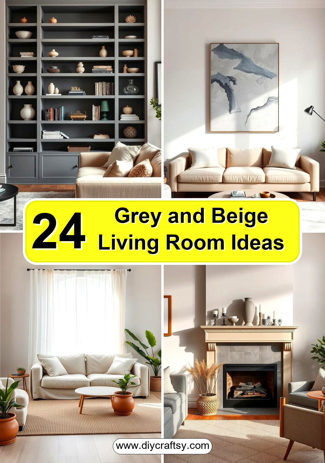 Grey and Beige Living Room Ideas