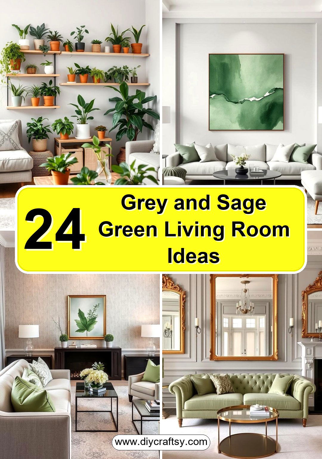 Grey and Sage Green Living Room Ideas