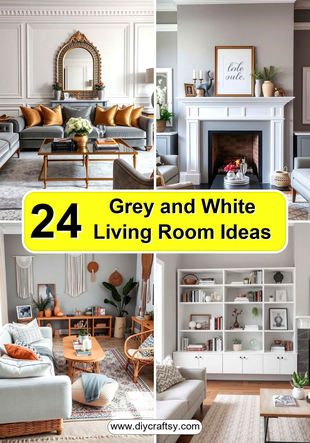 Grey and White Living Room Ideas