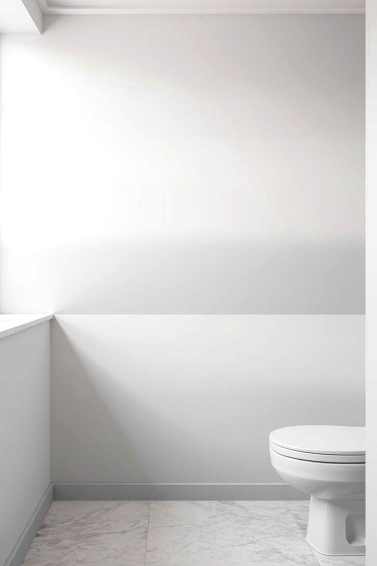 Grey and White Ombre Painted Wall - 24 Grey and White Bathroom Ideas