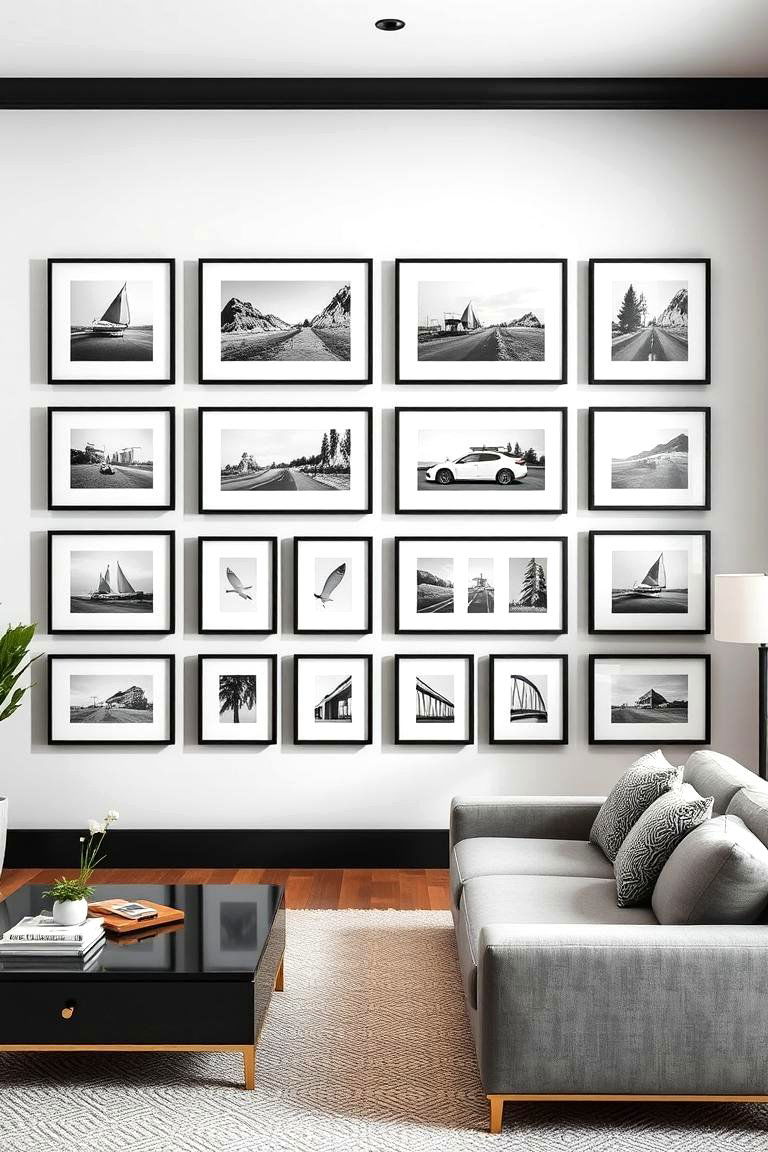 Grid Layout for a Polished Look - 24 Gallery Wall Ideas