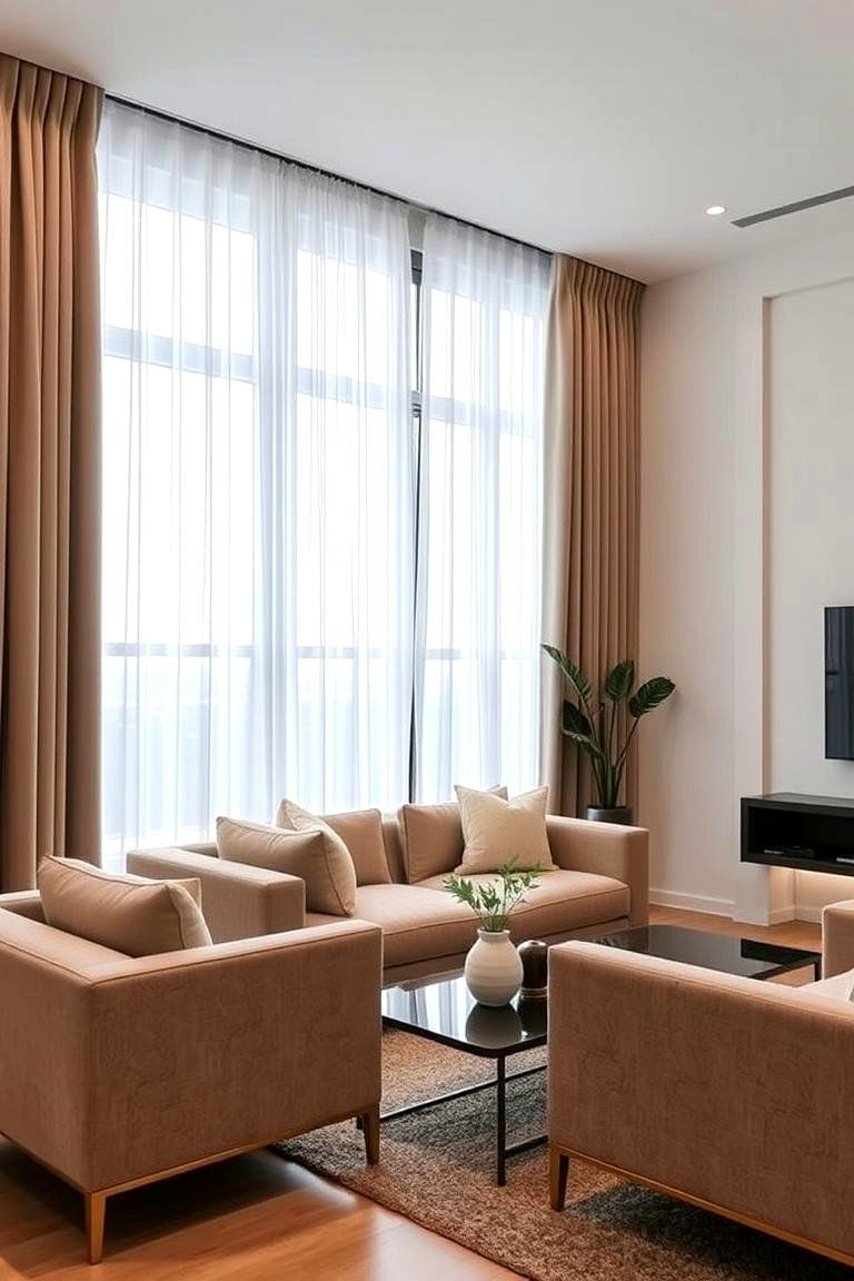 Grommet Curtains for a Modern Look - 24 Living Room Curtain Ideas