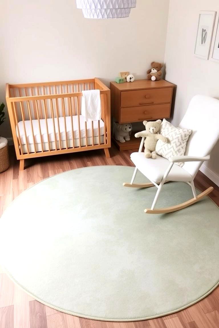 Ground the Space with a Sage Green Rug - 24 Sage Green Nursery Ideas