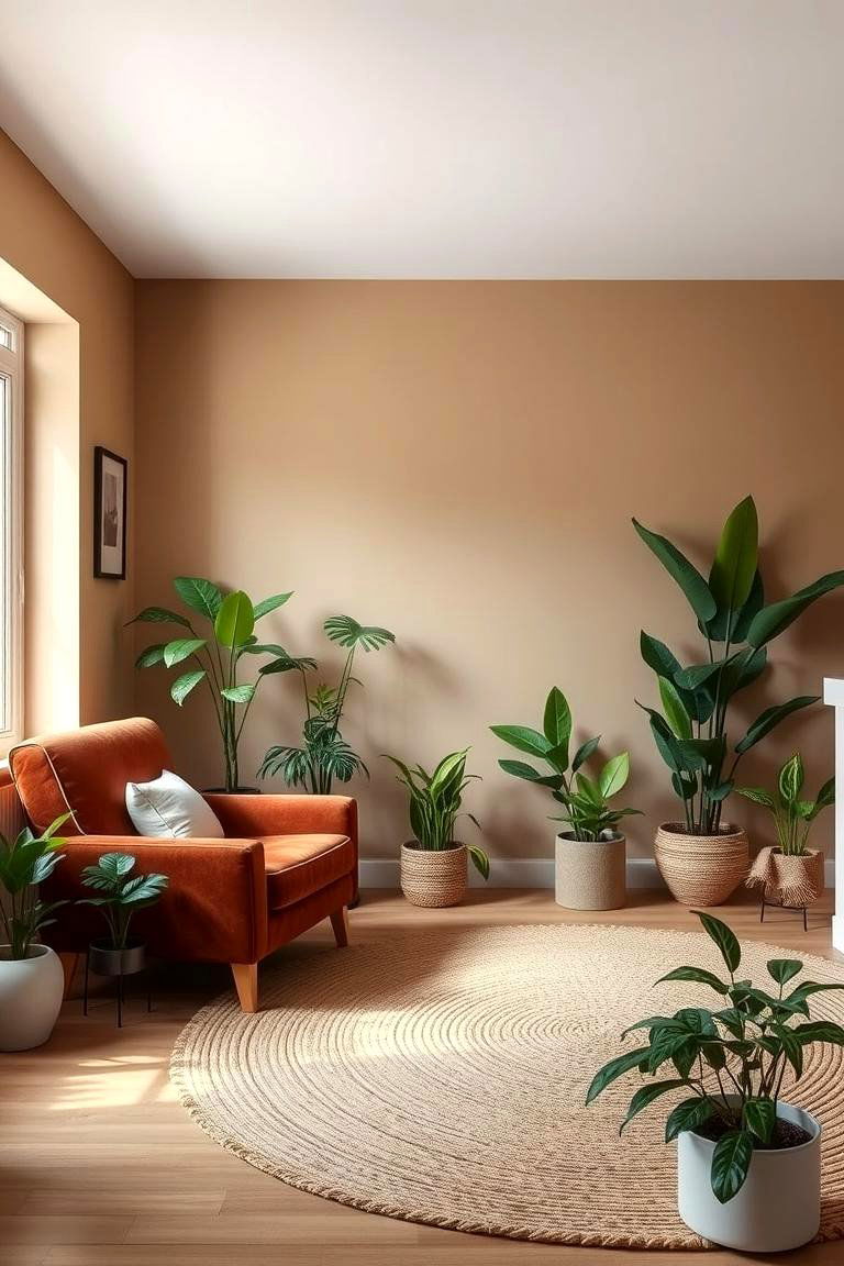 Grounding Earthy Beige - 24 Living Room Paint Colors