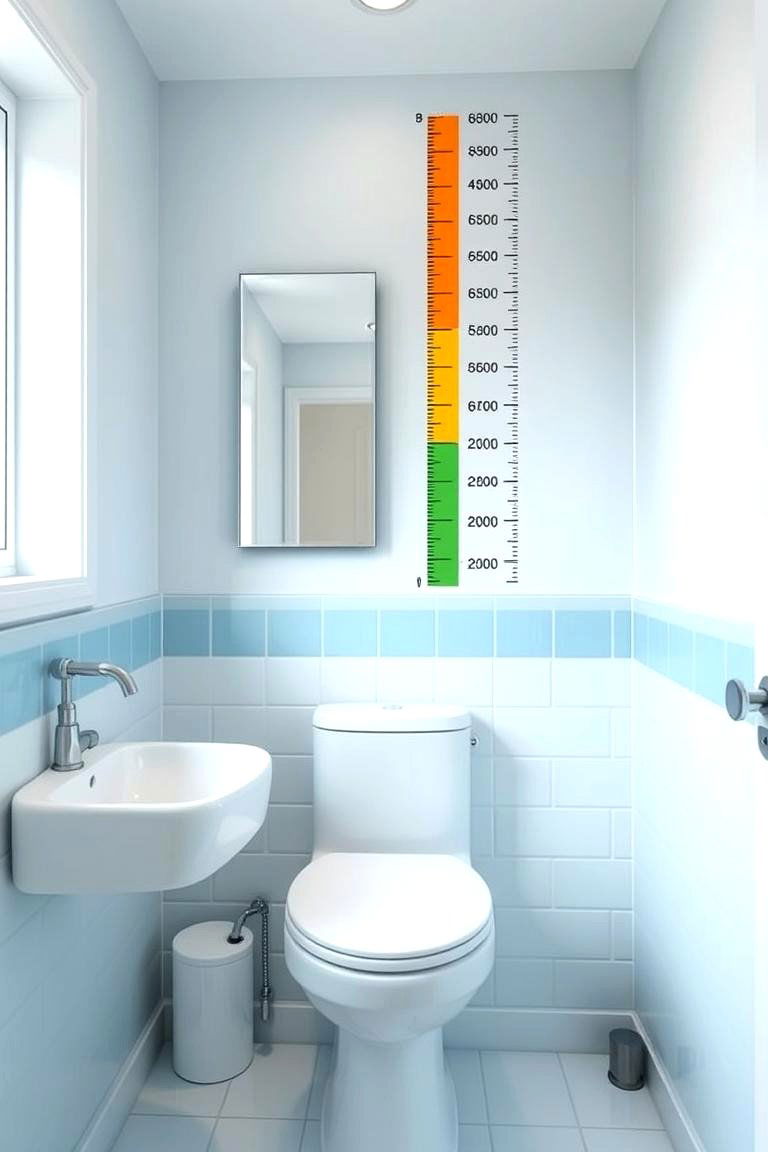 Growth Chart on the Wall - 24 Kids Bathroom Ideas