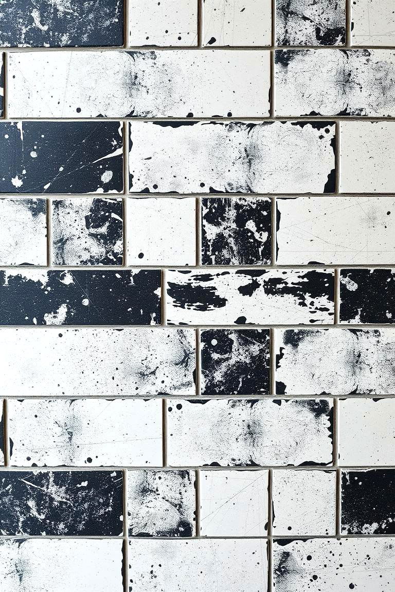 Grunge Urban Texture - 24 Black and White Kitchen Backsplash Ideas