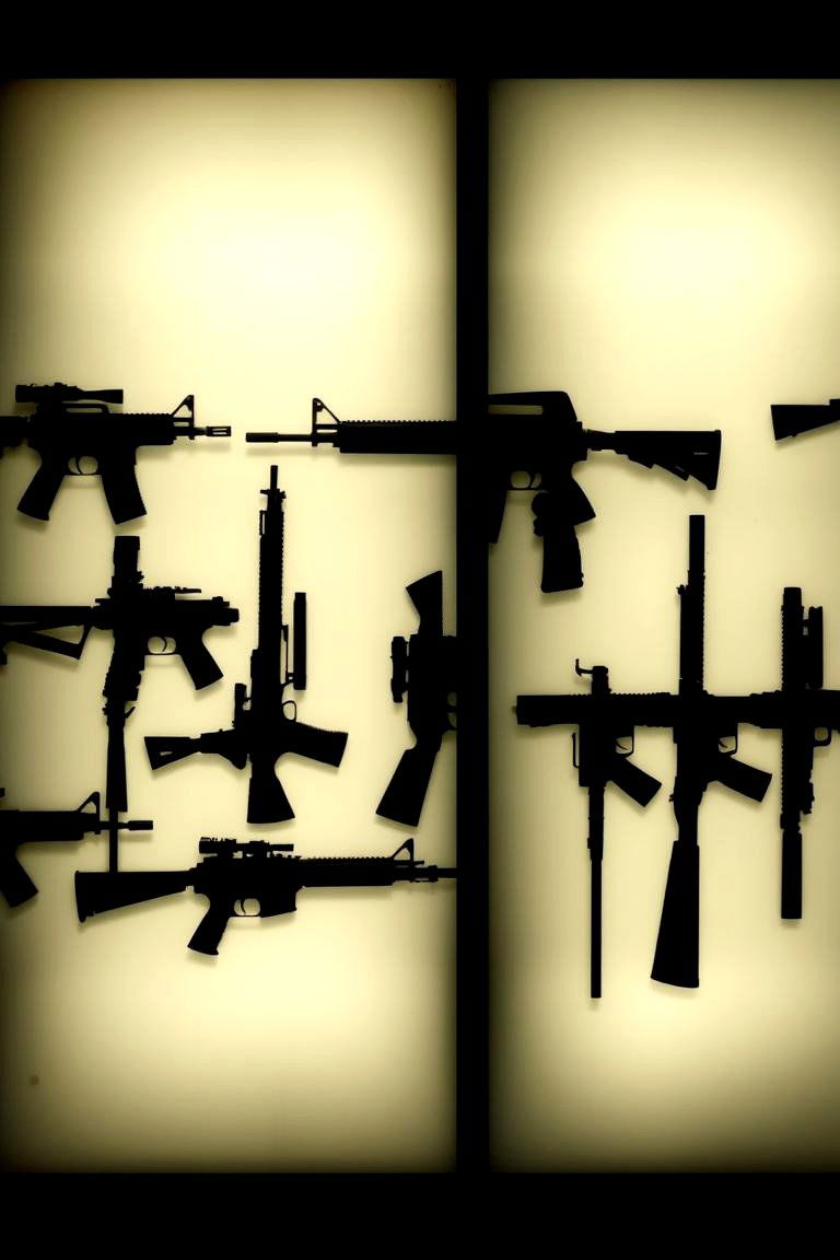 Gun Silhouette Shadow Wall - 24 Gun Wall Ideas