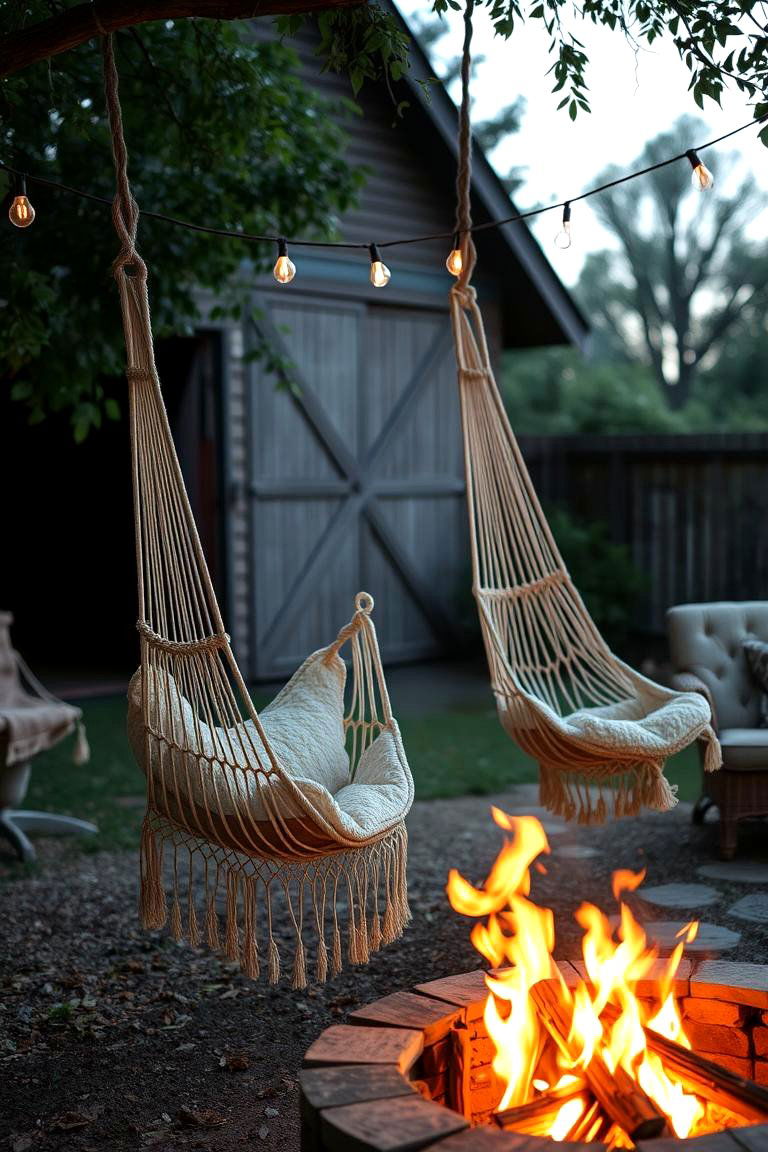 Hammock Chairs - 24 Fire Pit Seating Ideas