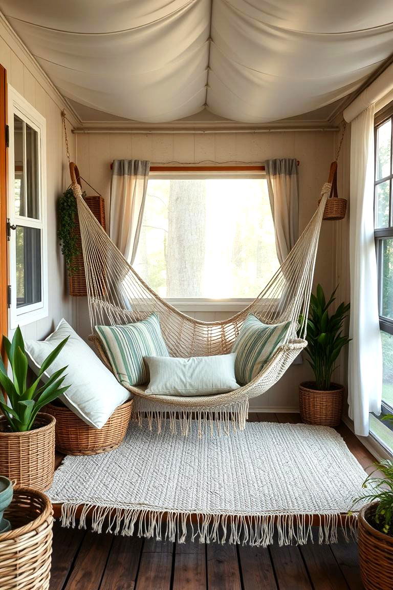 Hammock Relaxation Hideaway - 24 Mobile Home Porch Ideas