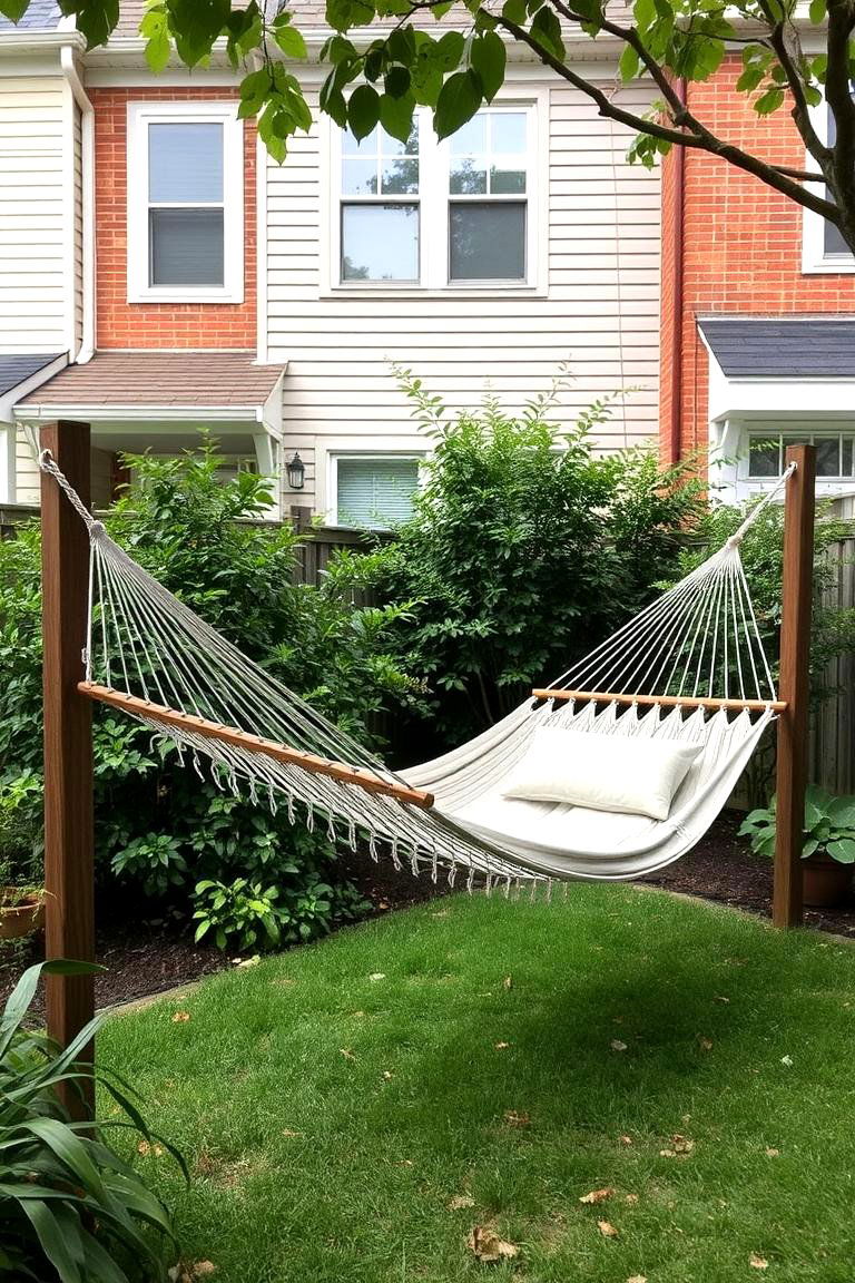 Hammock Relaxation Zone - 24 Townhouse Backyard Ideas