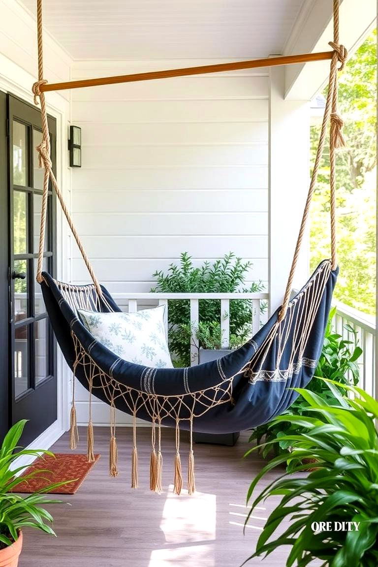 Hammock Style Porch Swing - 24 Front Porch Swing Ideas