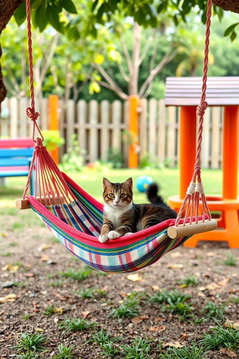 Hammock and Swing Cat Playground - 24 Outdoor Cat Tree Ideas