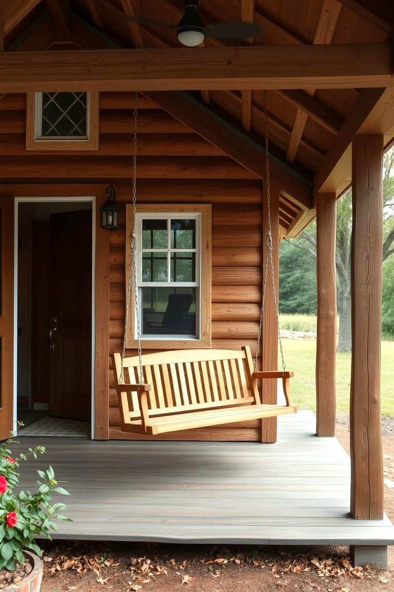 Hammock or Swing on the Porch - 24 Rustic Tiny House Ideas