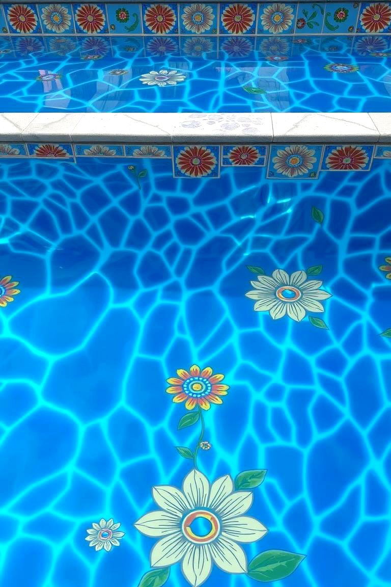 Hand Painted Art Tiles - 24 Waterline Pool Tile Ideas