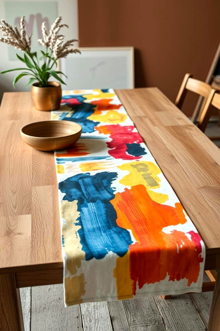 Hand Painted Artisanal Table Runner - 24 Table Runner Ideas