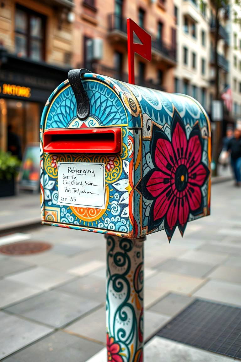 Hand Painted Artwork - 24 Mailbox Decor Ideas