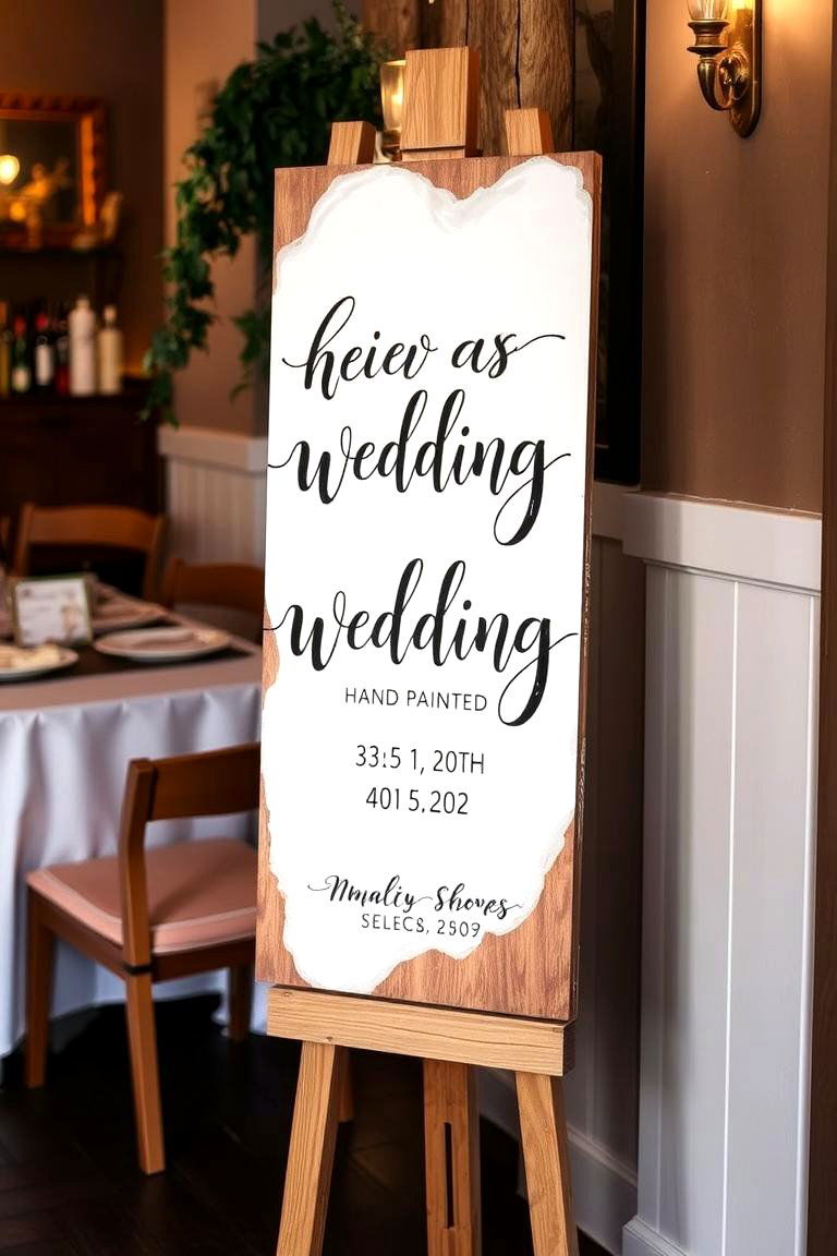 Hand Painted Calligraphy Entrance - 24 Wedding Welcome Sign Ideas