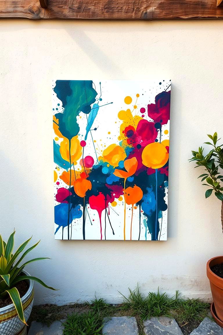 Hand Painted Canvas Art - 24 Outdoor Wall Decor Ideas