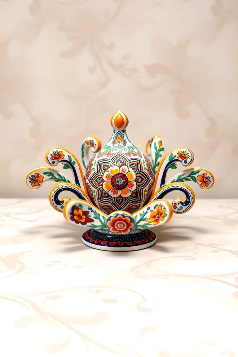 Hand Painted Ceramic Decor - 24 Thanksgiving Centerpiece Ideas
