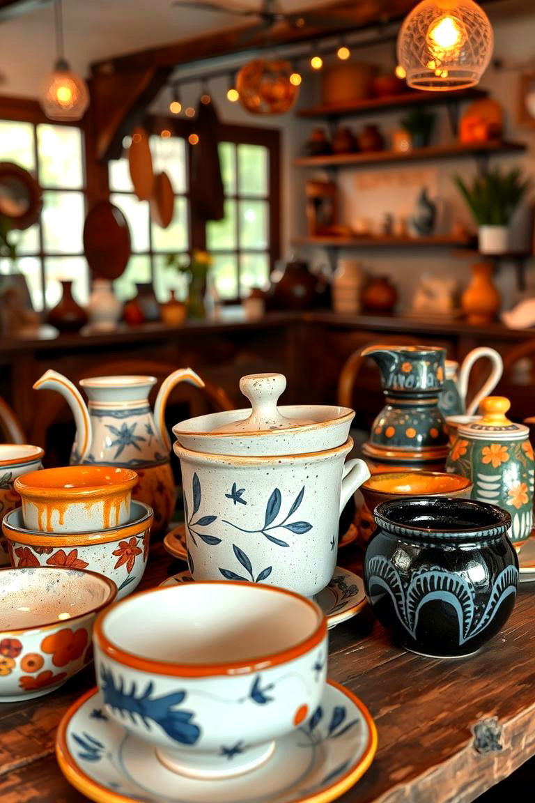 Hand Painted Ceramics - 24 Colorful Boho Decor Ideas