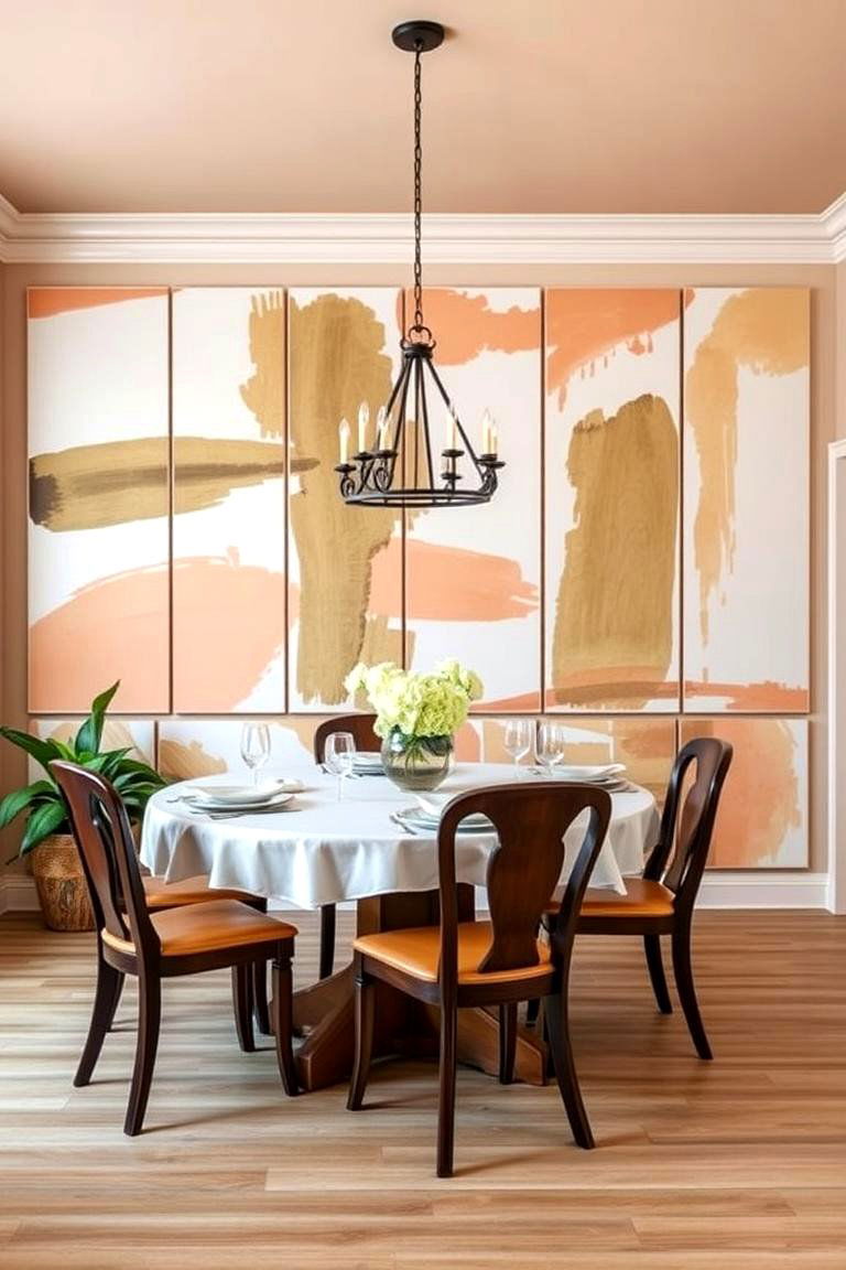 Hand Painted Custom Panels - 24 Dining Room Wall Paneling Ideas