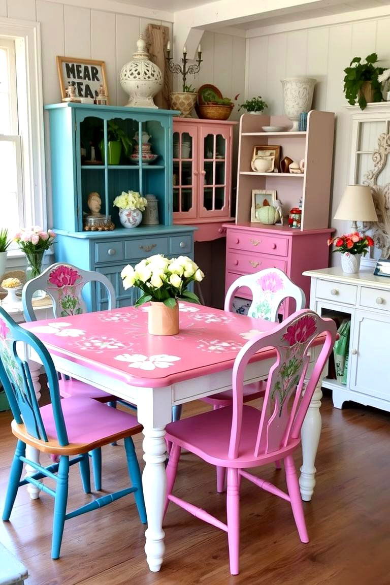 Hand Painted Furniture Accents - 24 Cottagecore Interior Design Ideas