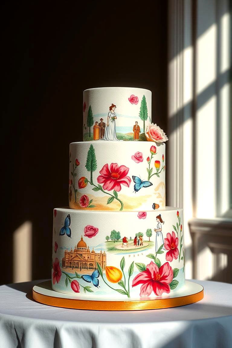 Hand Painted Masterpiece - 24 Small Wedding Cake Ideas