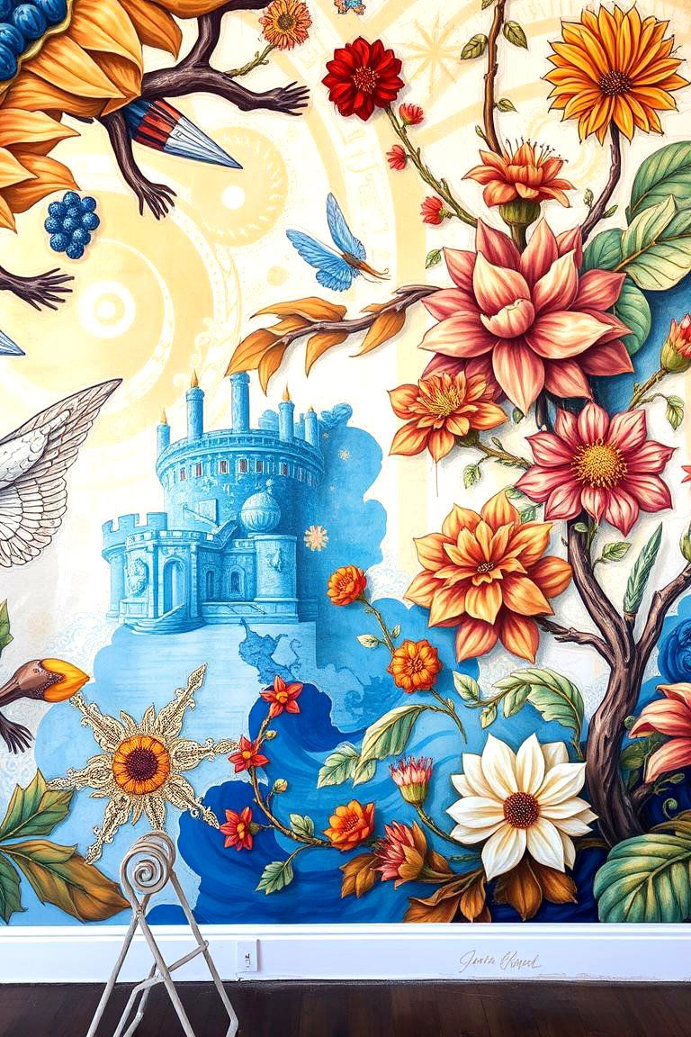Hand Painted Mural Statements - 24 Large Wall Art Ideas